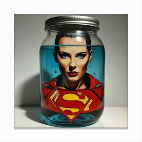 Super Girl In a Jar Pop Art Canvas Print