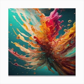 An Abstract Color Explosion 1, that bursts with vibrant hues and creates an uplifting atmosphere.Generated with AI,Art style_Aquatic,CFG Scale_3.0,Step Scale_50 Canvas Print
