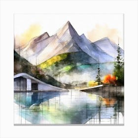 Firefly An Illustration Of A Beautiful Majestic Cinematic Tranquil Mountain Landscape In Neutral Col 2023 11 23t001041 Canvas Print