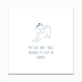 Cute Lazy Cat Canvas Print