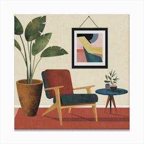 Modern Living Room 1 Canvas Print