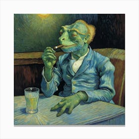 Lizard Smoking Canvas Print