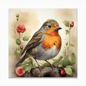 Robin Bird Art Print Canvas Print