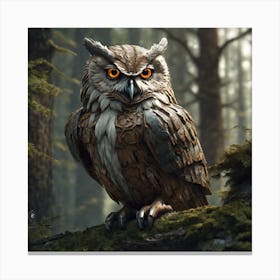 Owl In The Woods 33 Canvas Print