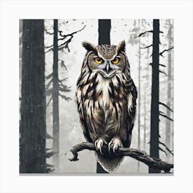 Owl In The Woods 61 Canvas Print