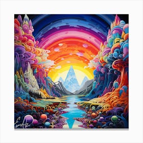Colorful, Psychedelic, Landscape 1 Canvas Print