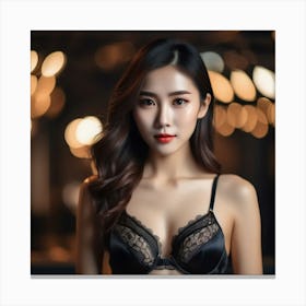 beautiful chinese girl in lingerie 1 Canvas Print