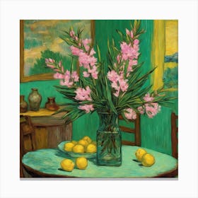 Oleanders, Vincent Van Gogh Dining Room 3 Canvas Print