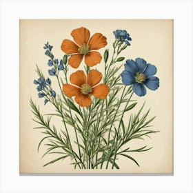 Wildflowers art print Canvas Print