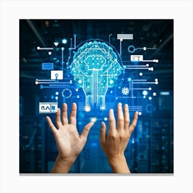 An Ultra Clear Digital Render Of A Cyber Security Concept Icon Fusing Business Brain Development 2 1 Canvas Print