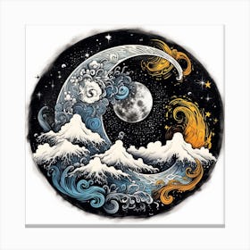 Moon And Stars 11 Canvas Print