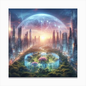 Futuristic Cityscape 121 Canvas Print