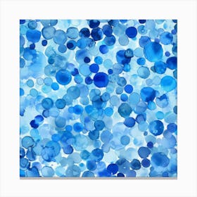 Blue Watercolor Splashes 2 Canvas Print