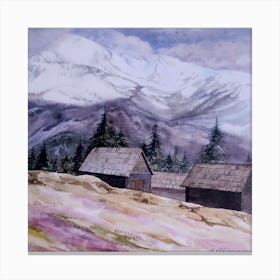Spring In Mountains Square Canvas Print