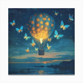 Hot Air Balloon With Butterflies 2 Canvas Print