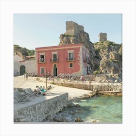 SQUARE Tonnara Di Scopello - Sicilian Bucketlist - Summer Getaway - Holiday in Italy Wanderlust Travel Photography Art Print Canvas Print