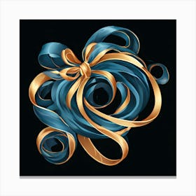 Blue And Gold Ribbon Canvas Print