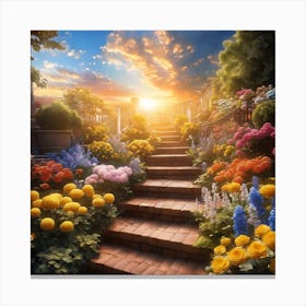 garden steps Canvas Print