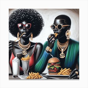 'The Burger Couple' Canvas Print