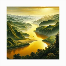 Sunrise Over The Yangtze River Canvas Print