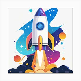 Space Rocket, Transparent Png Download Canvas Print