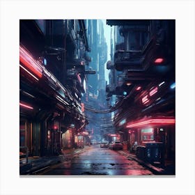 Cyberpunk City Canvas Print