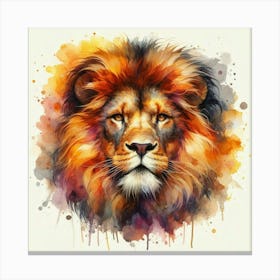 Lion Head painting in water color Canvas Print