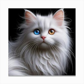 White Cat With Blue Eyes 11 Canvas Print