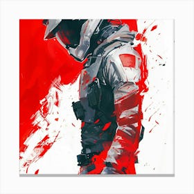 Soldier In A Helmet Airsoft Paintball Canvas Print