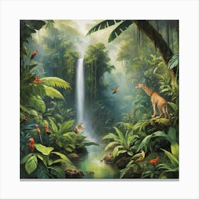 Giraffes In The Jungle Art Print Paintings Canvas Print