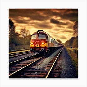 Transportation Railway Transport Rail Track Chemin De Fer Train Britain Signal Yellow Red (2) Canvas Print