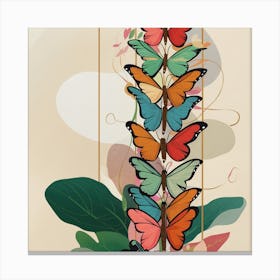 Butterflies On A Branch Canvas Print