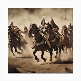 Group Of Men Riding Horses Canvas Print