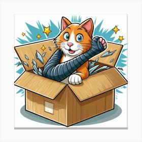 Cat In A Box 6 Canvas Print
