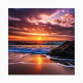 Sunset On The Beach 433 Canvas Print