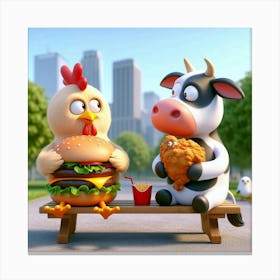 Chicken And Burger Canvas Print