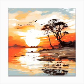 Sunset At The Beach Canvas Print