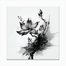 Flower In Black And White Canvas Print