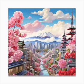 Cherry Blossoms In Japan Canvas Print