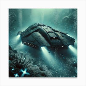 A Detailed High Tech Sci Fi Scene Showing The Nau Canvas Print