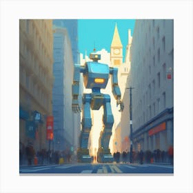 Robots In The City 6 Canvas Print