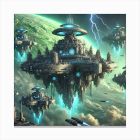 Uranian Vanguard Guardians Of The Skies Canvas Print