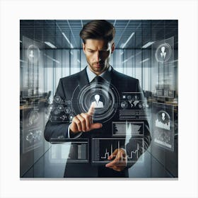 Businessman In Office Canvas Print