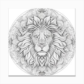 Mandala Lion Head Canvas Print