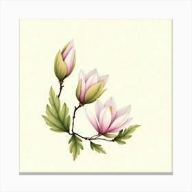 Flux Dev Delicate Magnolia Buds Rendered In Soft Dreamy Waterc 2 Stampe su tela