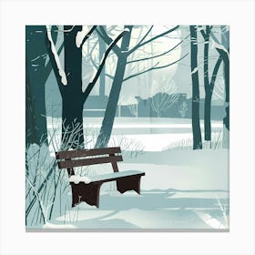 Winter Park Bench Canvas Print