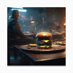 Burger In The Dark 1 Canvas Print