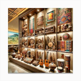 A Beautifully Designed Cultural Showcase Corner In Canvas Print