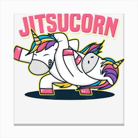 Funny Jiu Jitsu Cute Unicorn Self Defense Canvas Print