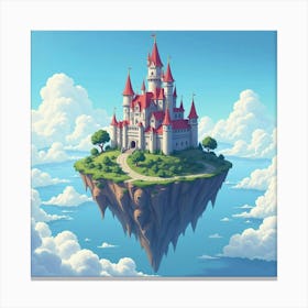 A Grand Castle Perched On A Floating Island In The Sky 1 Canvas Print